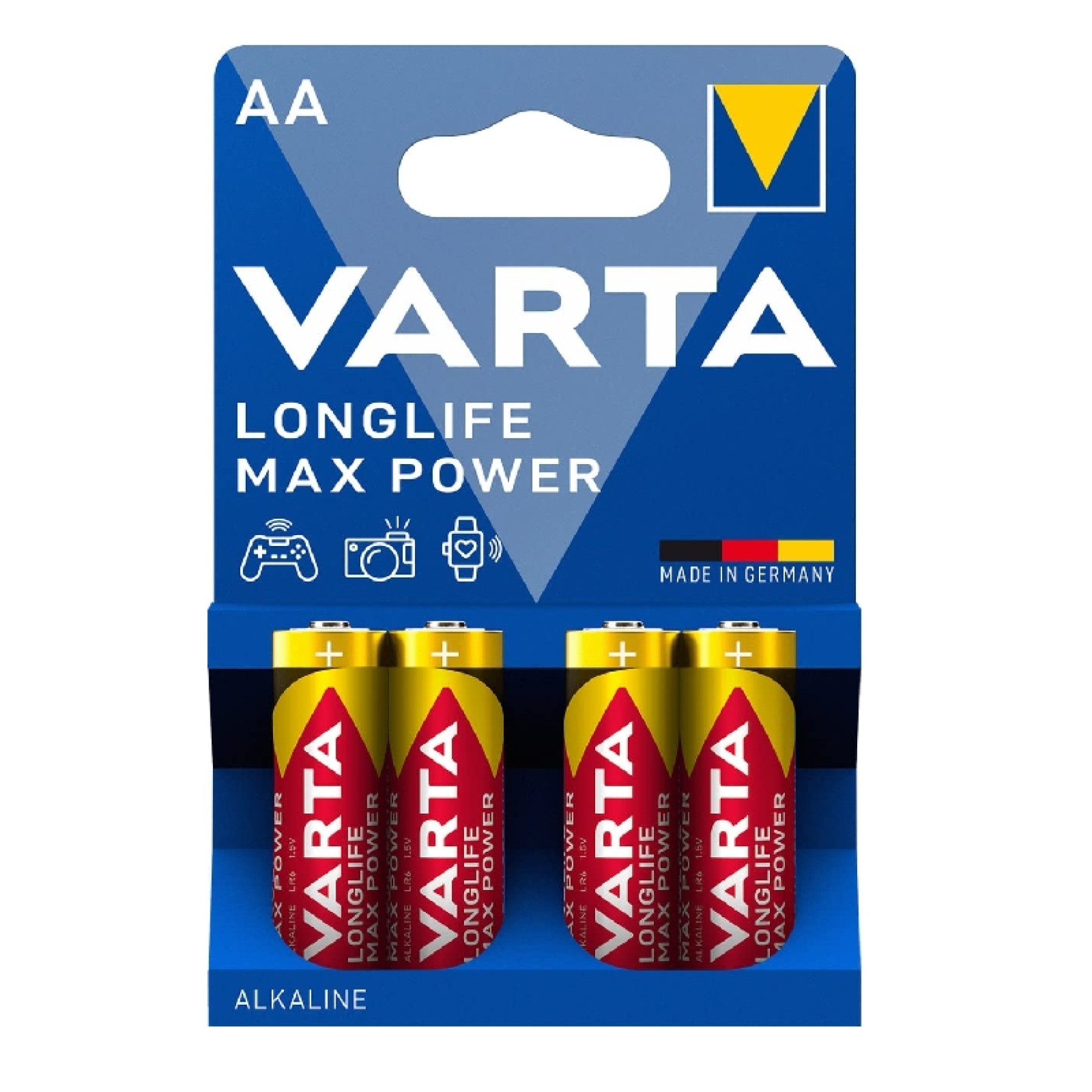 VARTA AA Longlife Max Power LR6 Batteries Pack of 4